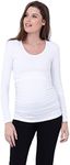 Ripe Maternity Women's Organic Long Sleeve Nursing Top, White, Small