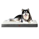 EHEYCIGA Orthopedic XXL Dog Bed Mattress with Removable Washable Cover for Crate, White, 120x74x9cm