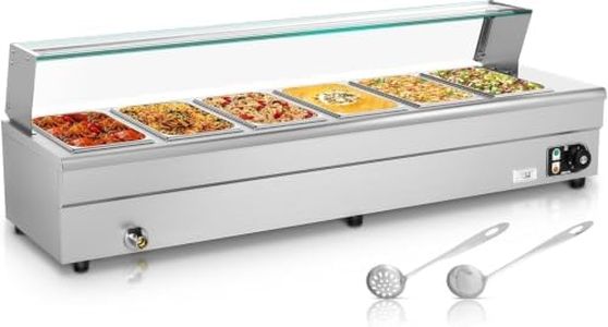 Commercial Food Warmer, 6 * 1/3 Pan Steam Table Food Warmer