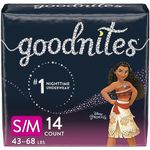 GoodNites Huggies Goodnites Training Pants, Girls Bedwetting NightTime Underwear, Size S/M, 43-68 lbs, 14 Count