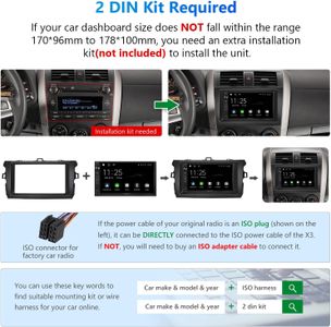 Eonon 7” QLED Double Din Car Stereo – Wireless CarPlay, Android Auto, Bluetooth, Touchscreen, Backup Camera