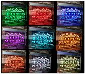 Multi Color Tom's Man Cave Beer Ale Bar Custom Personalized Name Neon Sign Remote Control, 20 Colors, 19 Dynamic Modes, Speed & Brightness Adjustable 400mm x 300mm st4s43-x0154-tm-c