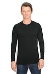 Brass Monkeys - 100% Pure Merino Wool - Long Sleeve Base Layer - Made in New Zealand - Mens Thermal Top - Perfect for Outdoor Sports - Black - Medium