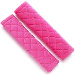 2 Pack Universal Car Seat Belt Pads, Car Seat Neck Cover, Adult Seat Belt Shoulder Strap Covers Harness Pad Shoulder Strap Protectors, Harness Covers Neck Pad Protector (Pink)