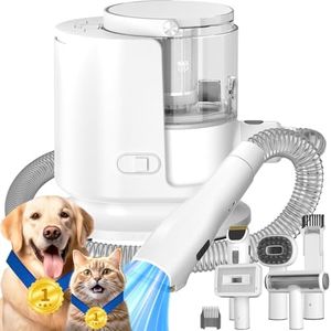 Dog Grooming Vacuum, Dog Grooming Kit, Pet Grooming Vacuum, 12000P Dog Vacuum for Shedding Grooming, 1.5L Dust Cup Dog Brush Vacuum(White）