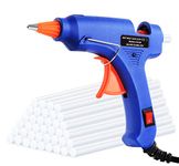 ilauke Hot Glue Gun, 20W Mini Heating Hot Melt Glue Gun with Sticks(60pcs 100mm) ON-Off Switch for DIY Arts, Hobby, Crafts, Home Repairs, Fabric, Metal, Wood, Glass, Card, Plastic