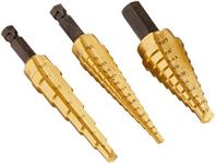 Irwin Tools IRWIN Unibit 502T Step Drill Bit Set with Nylon Pouch, Titanium Nitride Coated, 3pc (15502)