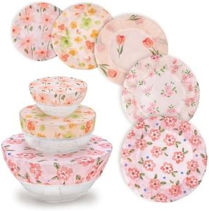 5 PCS Reusable Bowl Covers for Bread Proofing, Beeswax Bowl Cover, Elastic Cotton Sourdough Covers for Proofing, Food Storage Containers Lids