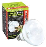 Komodo Solar D3 UV 80W Basking Bulb, Heat and Light Bulb for Reptile Habitats, Terrarium and Vivarium Light and Heat Bulb, 82297