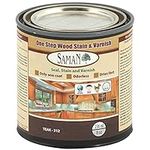 SamaN Interior One Step Wood Seal, Stain and Varnish – Oil Based Odorless Dye - Protection for Furniture and Fine Wood (Teak SAM-312, 8 oz)