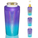 4 in 1 Insulated Slim Can Cooler - Keep 8 Hours Cold for 12 OZ Skinny Can, Standard Can, Beer Bottle - Double Walled Vacuum Stainless Steel Beverage Can Insulator, Friendly For Car Cup Holder…