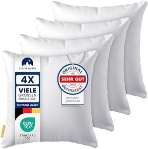 Gentle North Kopfkissen (50x50 cm groß) - 4er Set Kissen für Bett und als Dekokissen - Mit Reißverschluss für Füllung - Sofakissen - Zierkissen für Couch und Sofa - Ökotex - Waschbar bis 60° - Weiß