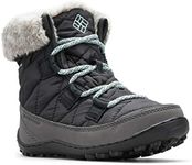 Columbia Youth Minx Shorty Omni-Heat Waterproof-K Snow Boot, Black/Spray, 1-7 Big Kid