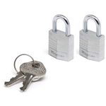 Master Lock 9120EURTCC Pack of 2 Key Padlocks in Aluminium, Grey, 2 x 3.4 x 1.4 cm