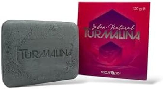 Jabón Natural de Turmalina, Vegano Todo Tipo de Pieles de Origen Artesanal Hidrata, Piel Seca, Escamosa, Psoriasis. Limpieza Facial. Lucha contra el acné, piel suavizante antimanchas,elimina verrugas