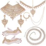 Peora Combo of Jodha Akbar Bridal Necklace Set with Adjustable Waist Belt Kamar bandh Gift for Women