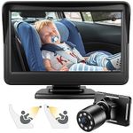 Baby Mirror for Car, Back Seat Baby Car Camera with Night Vision, View Infant in Rear Facing Seat with 4.3-Inch HD Display, Observe The Baby's Every Move at Any Time while Driving