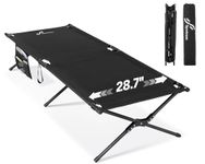 Sportneer Camping Cot, 28.7" Wide Camping Cots for Adults Portable Folding Bed Heavy Duty Cots for Sleeping Cot Bed with Carry Bag for Tent Camping Outdoor Travel Office Lounge Support 330 Lbs