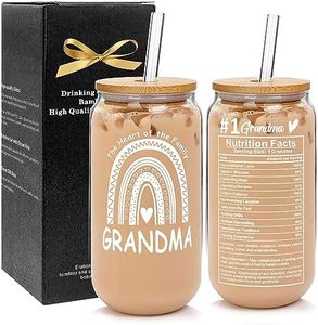 Mason Life Grandma Gifts- Gifts for Grandma- Grandma Birthday Gifts- Gifts for Grandma from Granddaughter, Grandson- Funny Gift For Nana- 18 oz Glass Cup, Coffee Cups- Idea for Best Grandma Gifts