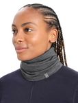 Icebreaker Merino Flexi Chute Ski Neck Gaiter For Women, Men, 100% Merino Wool - Comfortable, Versatile Neck Warmer Buff And Snowboard Face Mask - Breathable, Warm Gaiters For Adults - Jet Heather