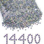 Beadsland Hotfix Rhinestones Bulk, 14400PCS Crystal Hot Fix Rhinestones for Crafts Clothes DIY Decoration, Crystal AB, SS10, 2.7-2.9mm