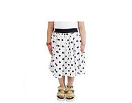 Klowvila Fashion Girl's Knee Length Skirt (SS-036, White, 10-12 Years)