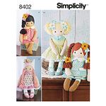 Simplicity Stuffed Doll with Clothes Art and Craft Sewing Template, One Size