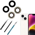 Rear Camera Glass Lens Replacement for iPhone 14/iPhone 14 Plus, Back Rear Camera Lens Replacement with Professional Repair Tool Kit, Anti-Lens Scratch and Waterproof