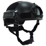 OneTigris Airsoft Helmet,Paintball Helmet MICH 2001 Action Version Tactical Helmet with NVG Mount and Side Rails（Black)