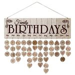 Wall Calendar 2024, Wooden Birthday Planner Hanging Board, DIY Day to Remember Birthday Calender Date Chart Reminder, Handmade Ornaments for Anniversaries Gift Home Office (100Pcs Heart & Disc Shape)