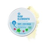 Raw Elements Baby + Kids SPF 30 Organic Sunscreen Lotion Non-Nano Zinc Oxide, Reef-Safe, Cruelty-Free, Gentle and Moisturizing, Zero Waste Tin, 3oz