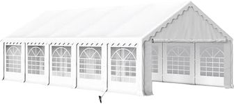 MFSTUDIO 16'x32' Party Tent, Outdoor Heavy Duty Party Tents with Removable Sidewalls, Large Canopy Tent Shelter for Outdoor Events Wedding Birthday, White