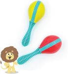 Edushape Maracas for Baby Set of 2 - Vibrant Primary Colors - Toddler and Kids Maracas - Musical Instrument for Babies Baby Shaker Toy - Soothing Sound Time for Sensory Development