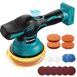 Cordless Car Buffer Polisher for Makita 18V Battery, 6 Inch Portable Orbital Buffer Kit, 8 Variable Speed Car Polisher for Detailing/Waxing/Polishing...(Battery Not Include)