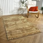 LUXE HOME INTERNATIONAL Rectangular Carpet Super Soft Anti Skid Newman Rug For Bedroom (4X6 Feet, Anti Gold)