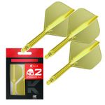 TARGET Darts K Flex Integrated Dart Flight And Shaft, No.2 Yellow (Intermediate) | Pack Of 3 K-Flex - No 2, Kflex Precision Moulded 2-In-1 Dart Flights And Dart Stem | Professional Dart Accessories