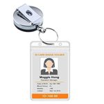 AccuPrints Pack of 1 Metal Badge Holders with Id Silicon Card Holder for Office Employee and Staff Retractable YOYO Badge Reel Steel and Black..