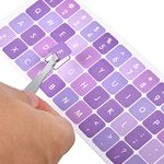 2PCS English Keyboard Stickers with Tweezer, Universal Keyboard Sticker Purple Background with White Lettering Keyboard Letters Replacement Stickers for Computer Laptop Notebook Desktop -English