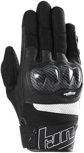 Furygan Galax Evo - Gants Moto Homologués Hommes - Eté Légers Respirants - Protection Paume Cuir - Ventilation Ventilé - Touch Screen - écran Tactile, Noir-Blanc