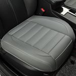 Vankerful 1 Pack Leather Front Car Seat Covers,Bottom Seat Covers for Cars,Driver Car Seat Cushion Cover,Luxury Seat Protectors,Waterproof,Anti-Slip,Full Wrap,for Most Vehicles,Sedan,Truck,SUV(Grey)