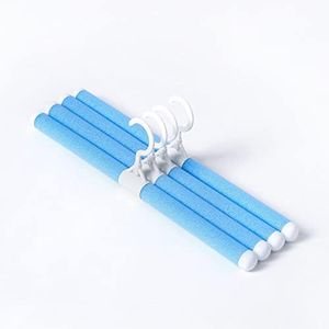 Displays By Jack No Shoulder Bumps Sweater Coat Hangers Padded No Slip Clothes Hanger Flexible Bendable for Bump Free Clothing Adjustable Versatile, Width 18" (Blue, 4)