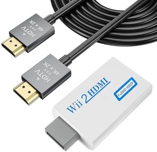 LA NREUCETS Wii to HDMI Converter 1080P with 3.5mm Audio Jack, Wii HDMI Adapter with 4.92ft HDMI Cable Compatible with Wii, Wii U, TV, Monitor, Supports All Wii Display Modes 720P, NTS