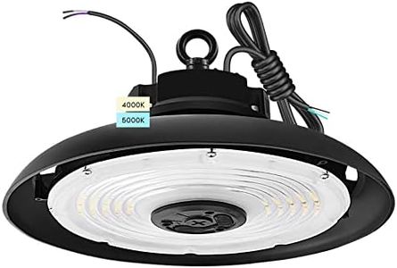 LUXRITE 100/120/150W UFO LED High Bay Light, Up to 22000 Lumens, 2 Colors 4000K 5000K, 5FT Hardwire Cable, Surge Protected, IP65, 120-277V, UL Certified - Warehouse Gym Factory Commercial Lighting