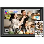 11inch 64GB 2K Digital Picture Frame WiFi6&5G Digital Photo Frame 100% sRGB 1920x1280 FHD IPS Touch Screen,Share Photos & Videos via Frameo App, Extend Storage by USB Drive and SD Card, Weather,Clock