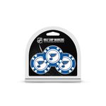 Team Golf NHL St Louis Blues Golf Chip Ball Markers (3 Count), Poker Chip Size with Pop Out Smaller Double-Sided Enamel Markers