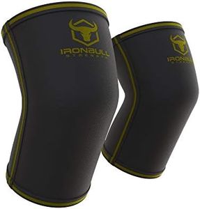 Elbow Sleeves 5mm (1 Pair) - High Performance Elbow Sleeve Support for Weightlifting, Weight Training & Powerlifting - Best Compression Straps - for Men and Women (Large, Black/Green)