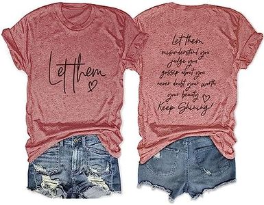Let Them Misunderstand You T Shirts Womens Funny Letter Graphic Casual Short Sleeve Tops (1PC Printed Front and Back)