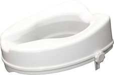 Aidapt 100mm (4") Elevation Raised Comfortable Toilet Seat Easy Fit White. Elevated Lock Seat Support for Elderly, and Disabled Users.