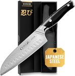 Cutluxe Shinobi Santoku Knife, Damascus Chopping Knife – 7" Japanese Blade, AUS-10 Steel – Razor Sharp Blade, Full Tang, Ergonomic G10 Handle Design