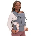 Beco 8 Baby Carrier Newborn to Toddler - Cool Hybrid Baby Body Carrier - Baby Carrier Backpack & Baby Front Carrier with Adjustable Seat - Ergonomic Baby Holder Carrier 7-45 lbs (Dark Grey)